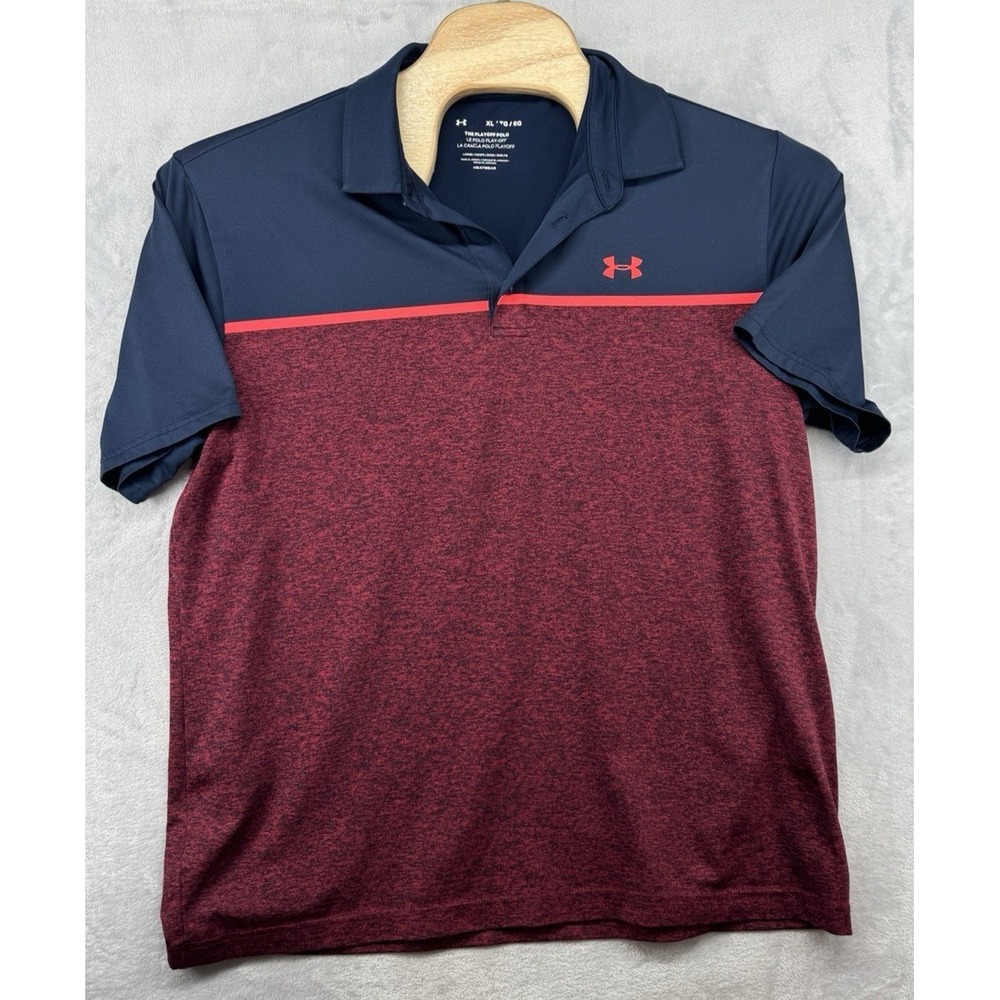 Under Armour The Playoff Polo Shirt‎ HeatGear Colorblock Golf Men's Size XL